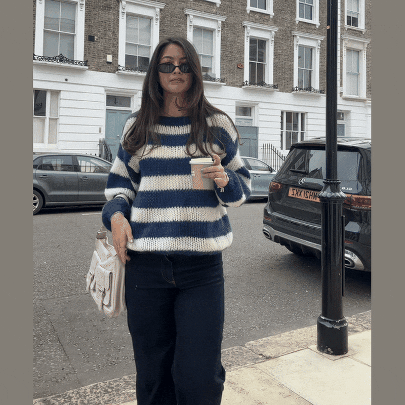 Cassia – Stylish Striped Sweater