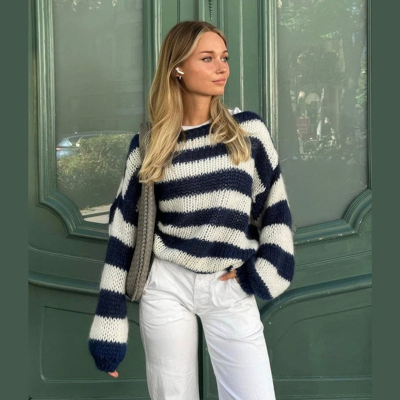 Cassia – Stylish Striped Sweater