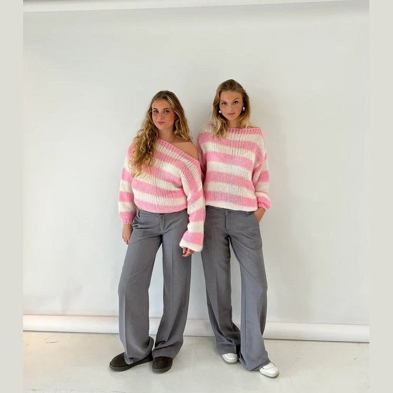 Cassia – Stylish Striped Sweater