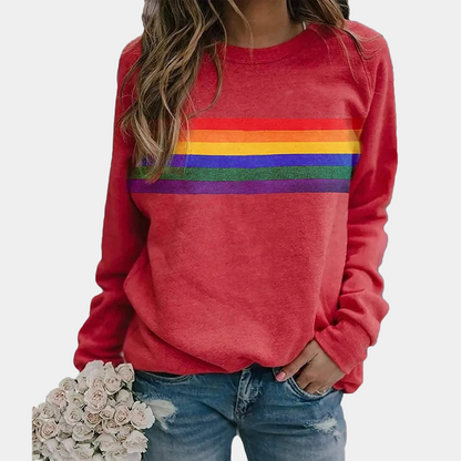 Irelia – Multicolor Stripe Crewneck Pullover