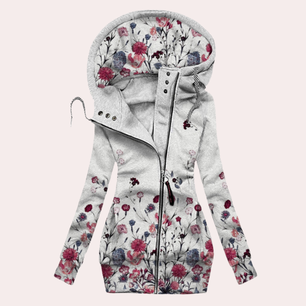 Delilah – Floral Zip-Up Hoodie