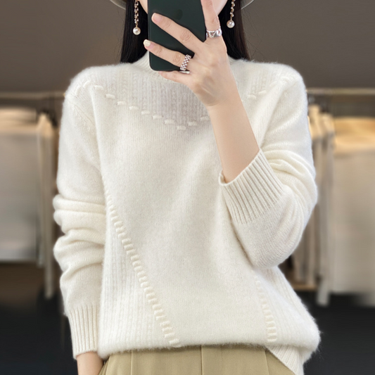 Amira –  Diagonal Stitch Knit Sweater
