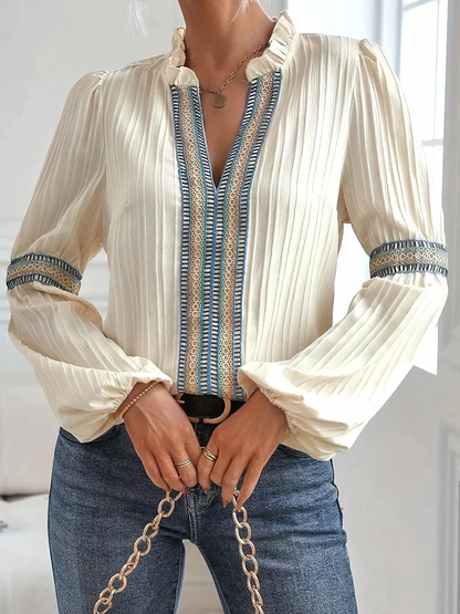 Fleur – Elegant Lace Stitch Shirt