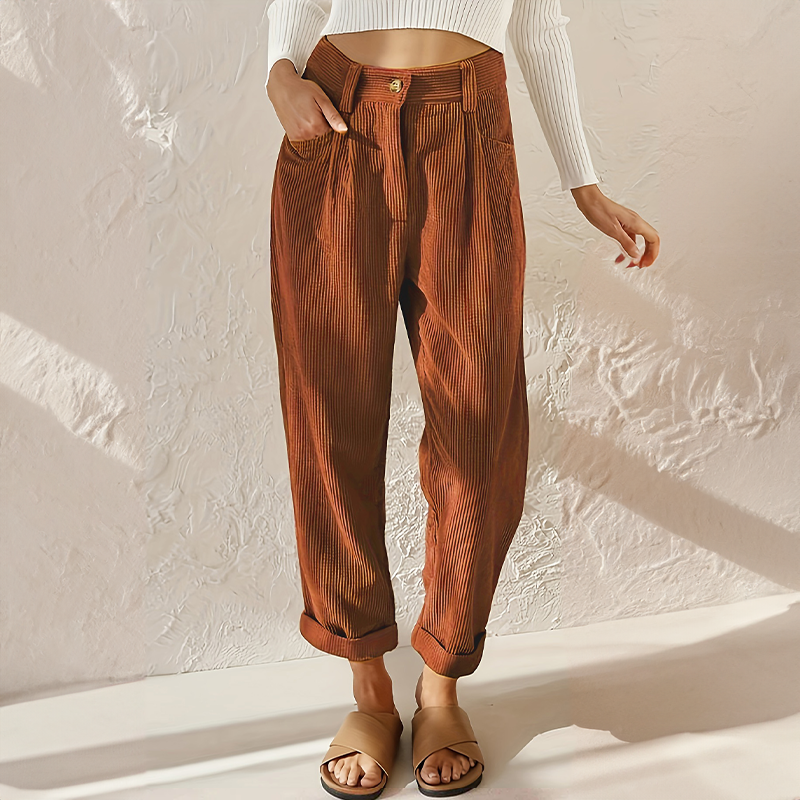 Jazlyn – High Waist Corduroy Pants