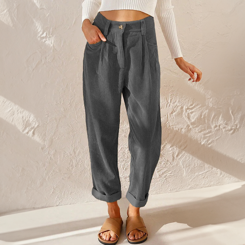 Jazlyn – High Waist Corduroy Pants