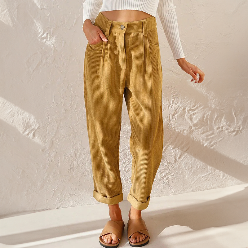 Jazlyn – High Waist Corduroy Pants