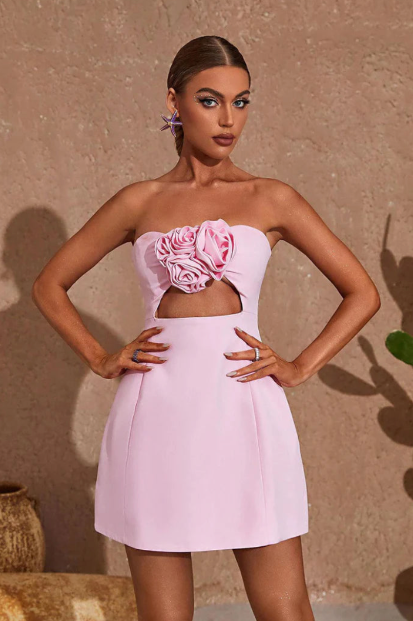 Emmie – Floral Corset Mini Dress