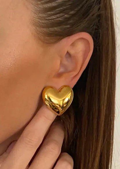 Celine – Dual-Tone Heart Earrings