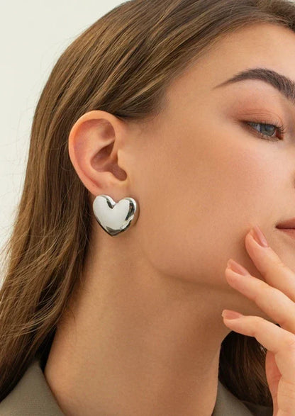 Celine – Dual-Tone Heart Earrings