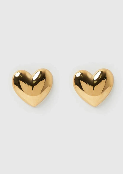 Celine – Dual-Tone Heart Earrings