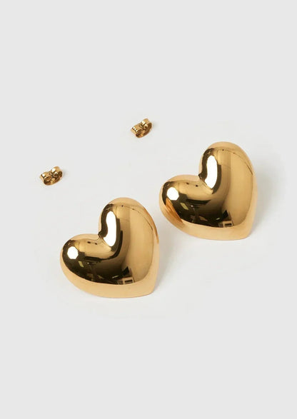 Celine – Dual-Tone Heart Earrings