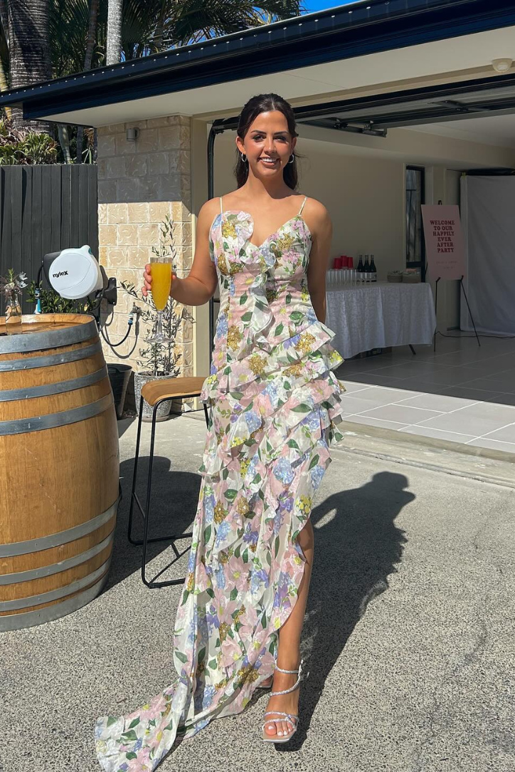 Fleur – Ruffled Floral Maxi Dress