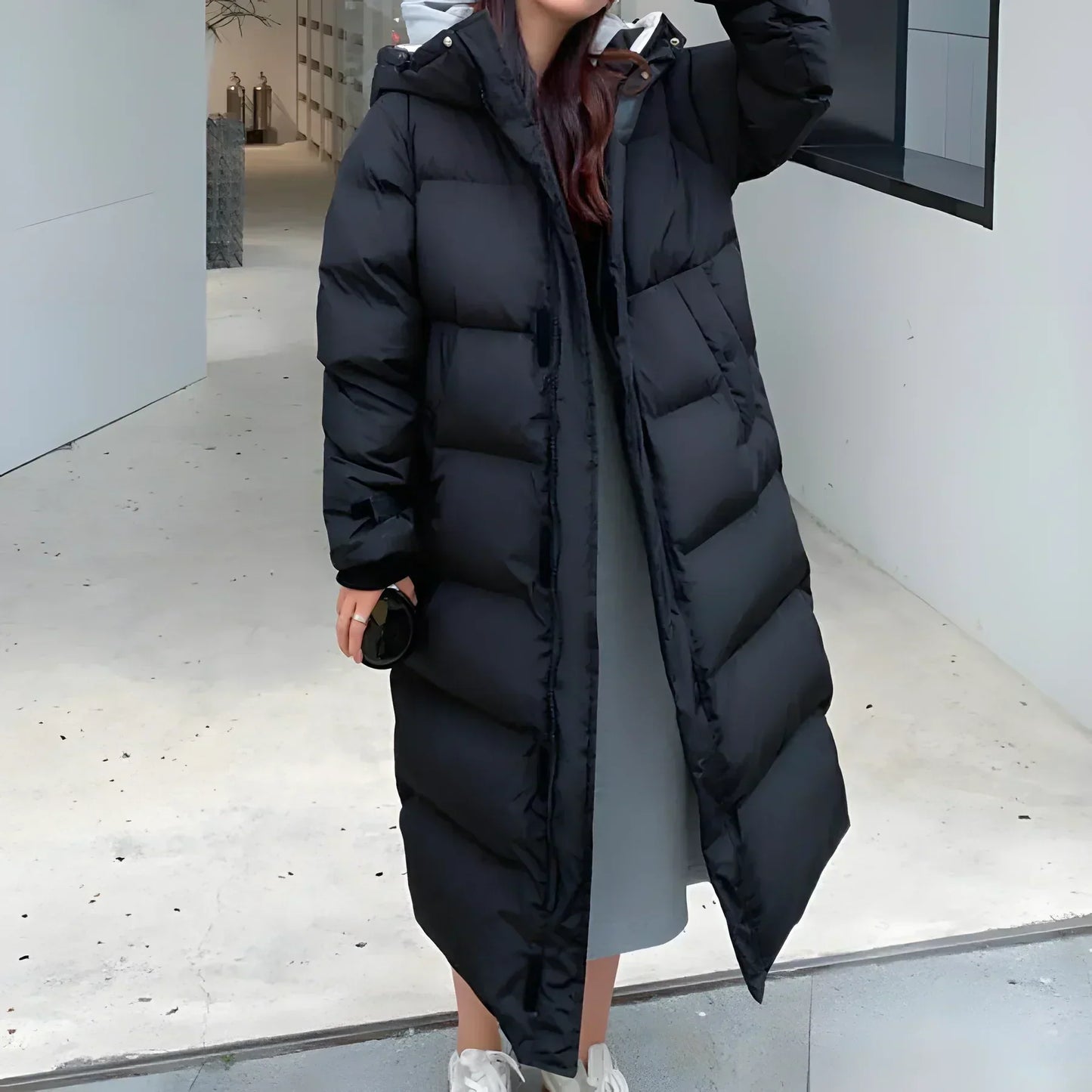 Adelina – Stylish Windproof Long Jacket