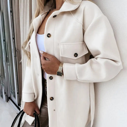 Jovana – Elegant Button-Up Overcoat