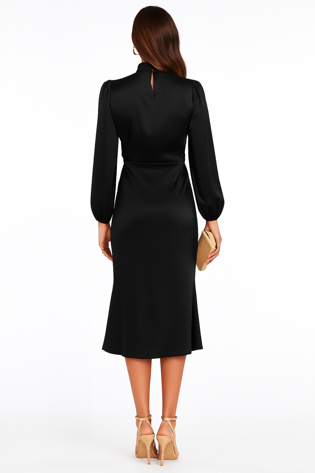 Grace – Long Sleeve Satin Dress