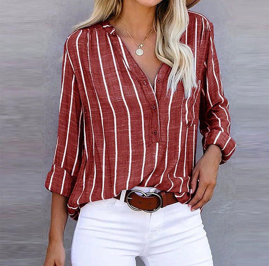Eleanor – Striped Casual Blouse