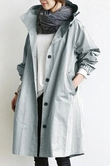 Giselle – Elegant High-neck Trench Coat