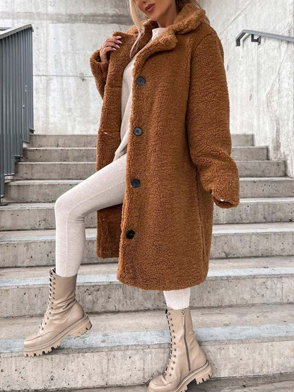 Rosalie – Warm Long Teddy Coat