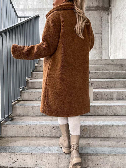 Rosalie – Warm Long Teddy Coat