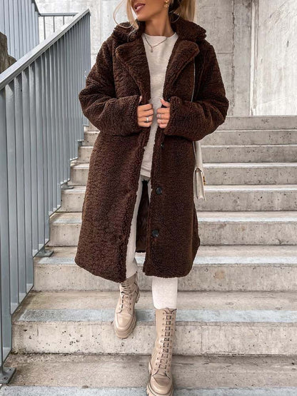 Rosalie – Warm Long Teddy Coat