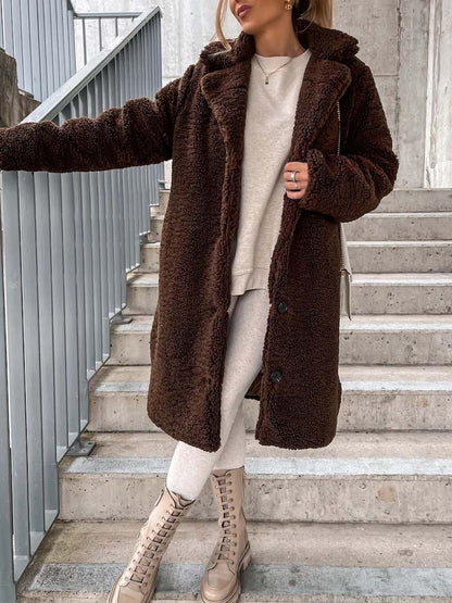Rosalie – Warm Long Teddy Coat