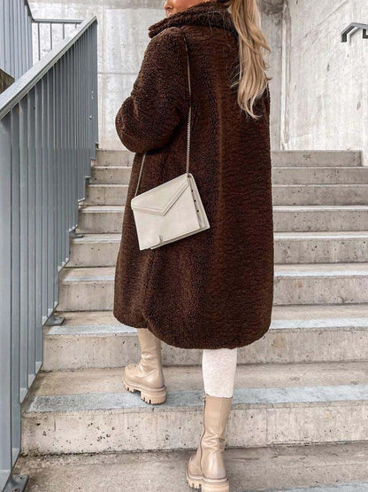 Rosalie – Warm Long Teddy Coat