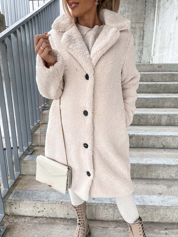 Rosalie – Warm Long Teddy Coat