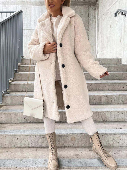 Rosalie – Warm Long Teddy Coat