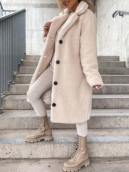 Rosalie – Warm Long Teddy Coat