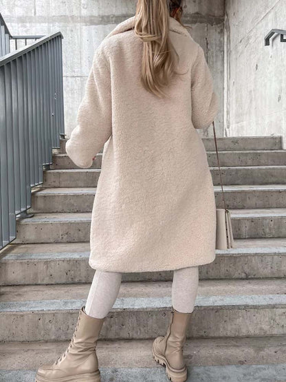 Rosalie – Warm Long Teddy Coat