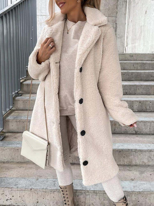 Rosalie – Warm Long Teddy Coat