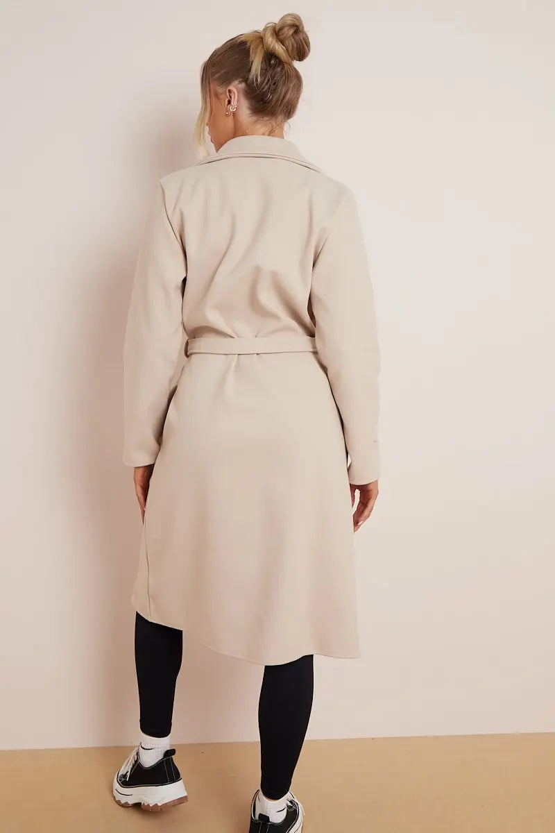 Selene – Elegant Belted Long Coat