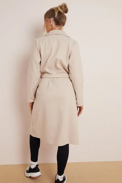 Selene – Elegant Belted Long Coat