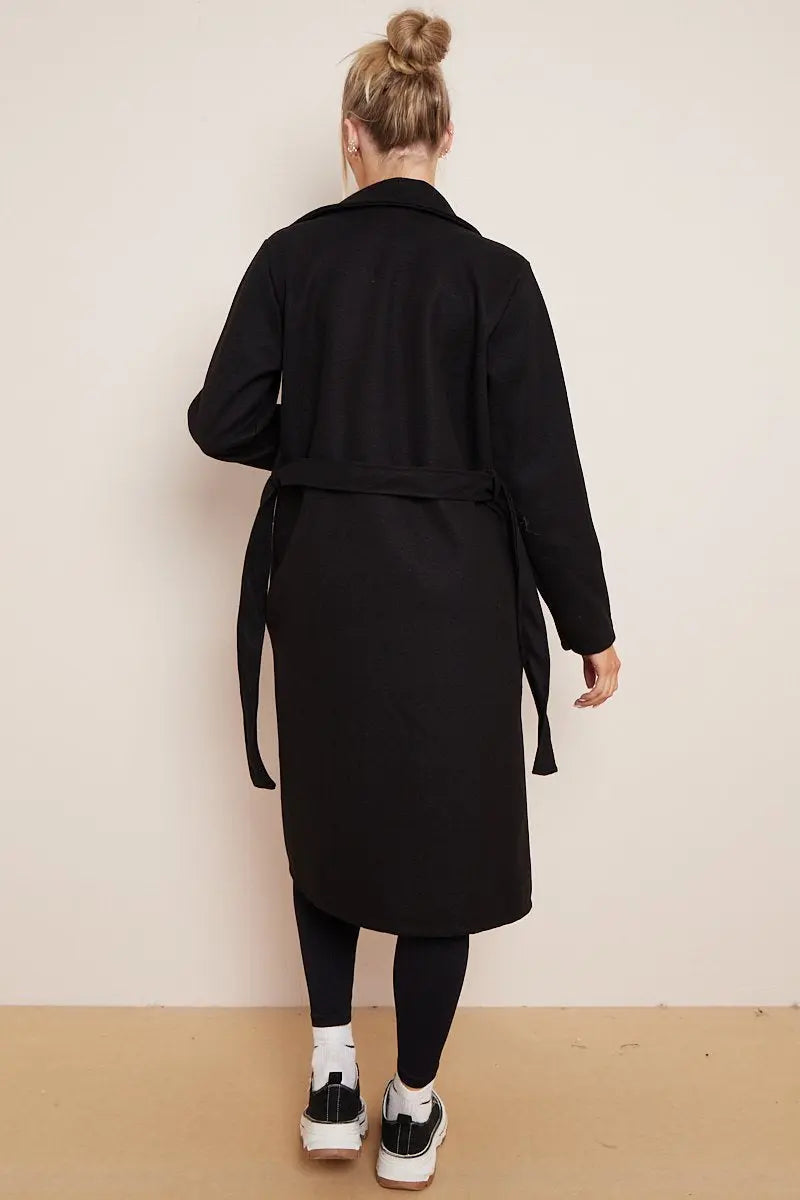 Selene – Elegant Belted Long Coat