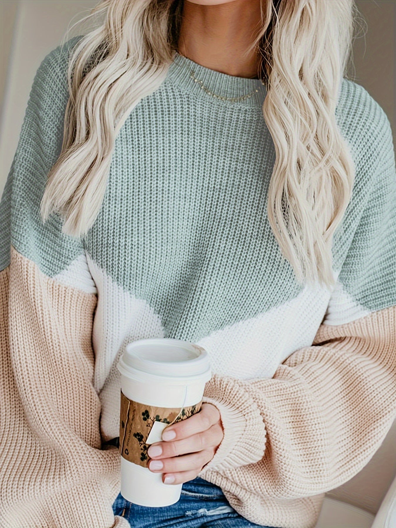 Nella – Color Block Rib-Knit Sweater