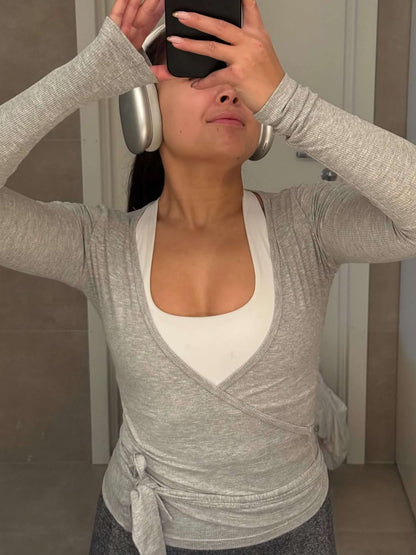 Lucy – Wrap Tie Long Sleeve Top