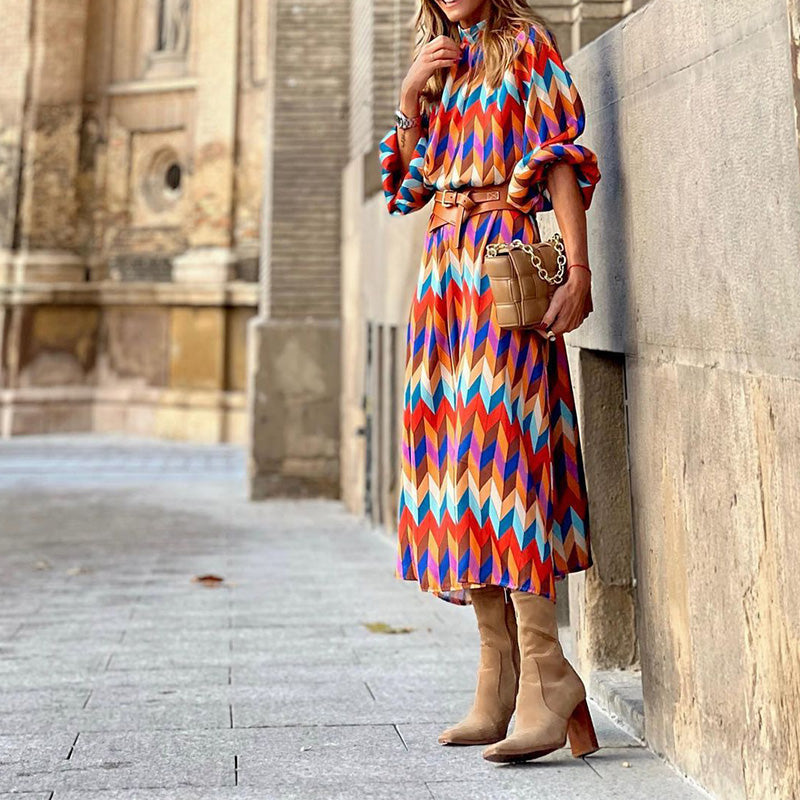 Rae – Multi-Colored Midi Dress
