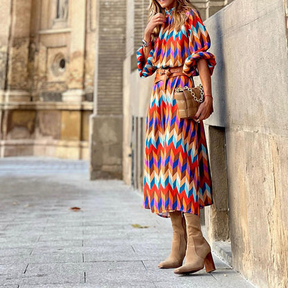 Rae – Multi-Colored Midi Dress