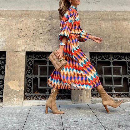 Rae – Multi-Colored Midi Dress