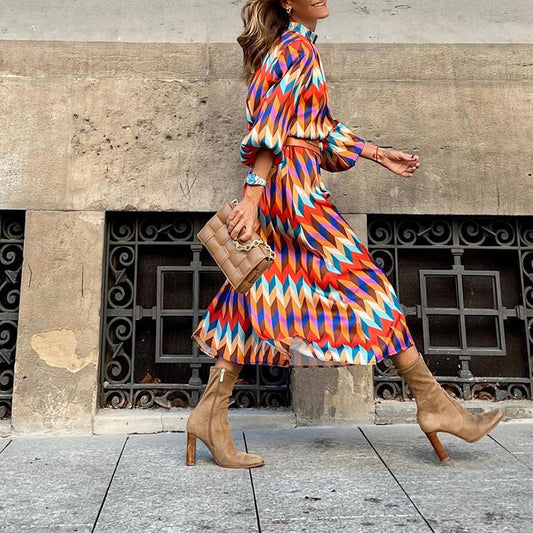 Rae – Multi-Colored Midi Dress
