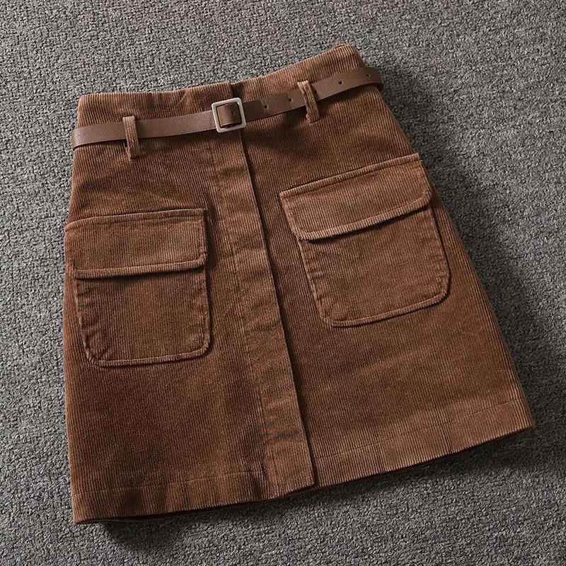 Junia – Ribbed Velvet Mini Skirt