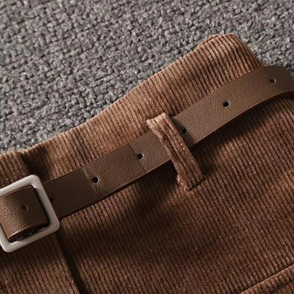 Junia – Ribbed Velvet Mini Skirt