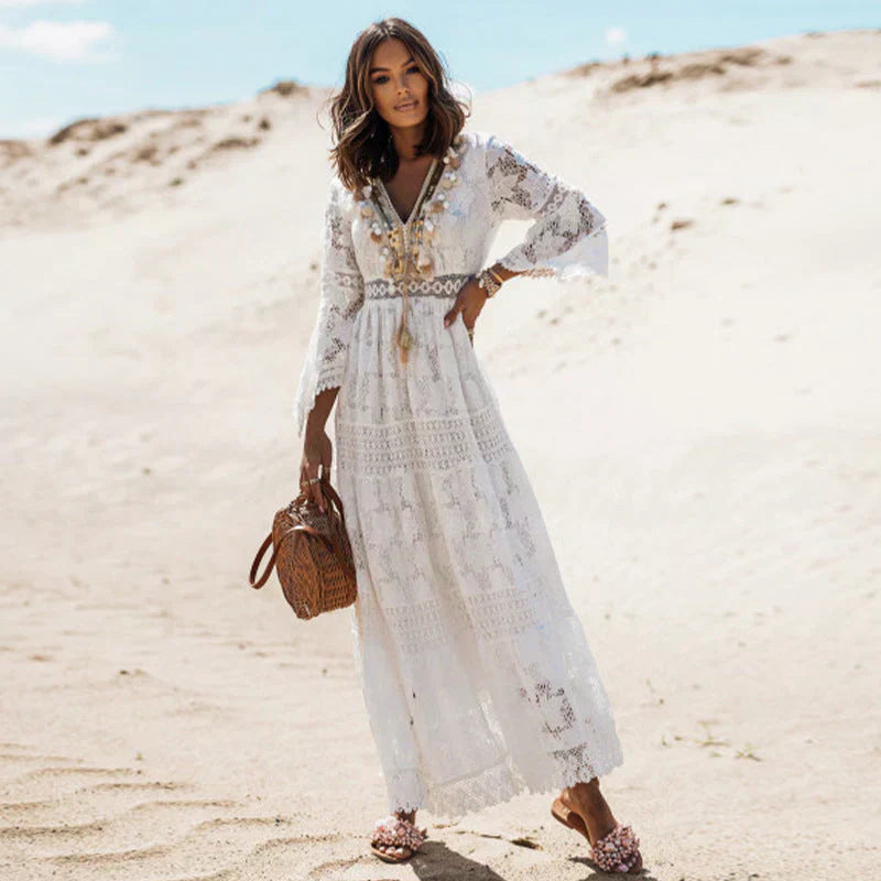 Bianca – Long-Sleeved Boho Dress