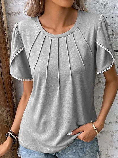 Alana – Pleated Half-Sleeved Top