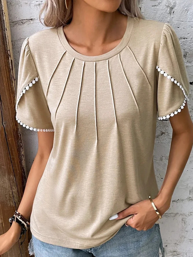 Alana – Pleated Half-Sleeved Top