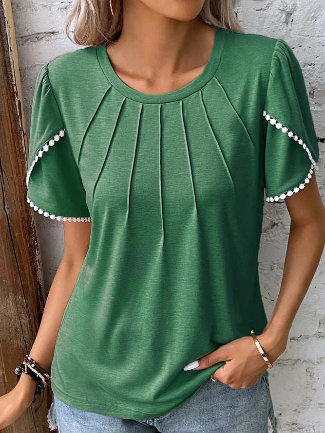 Alana – Pleated Half-Sleeved Top