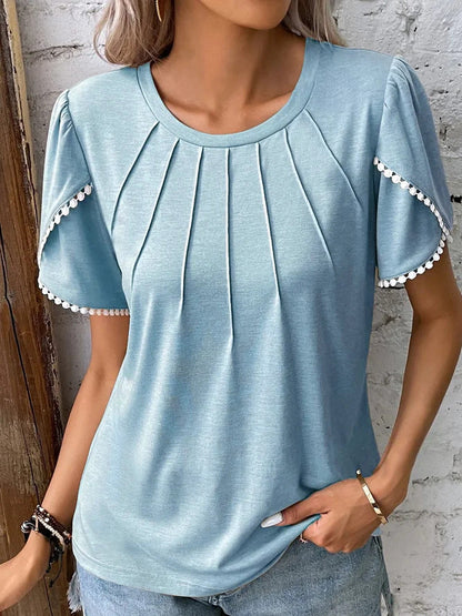 Alana – Pleated Half-Sleeved Top