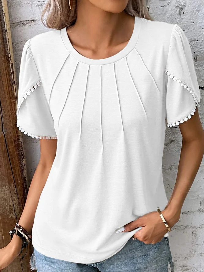 Alana – Pleated Half-Sleeved Top
