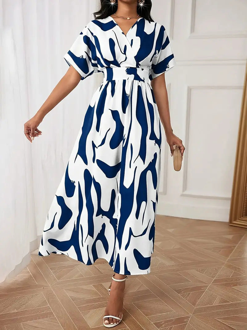 Belle – Abstract Print Maxi Dress