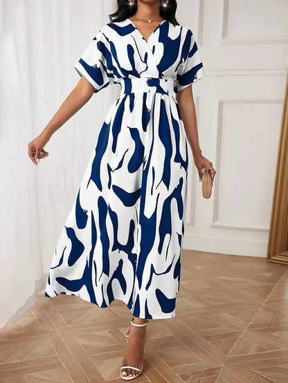 Belle – Abstract Print Maxi Dress